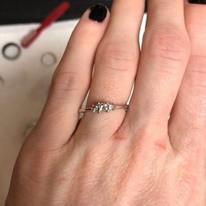 Three stone diamond engagement ring. Size 7.